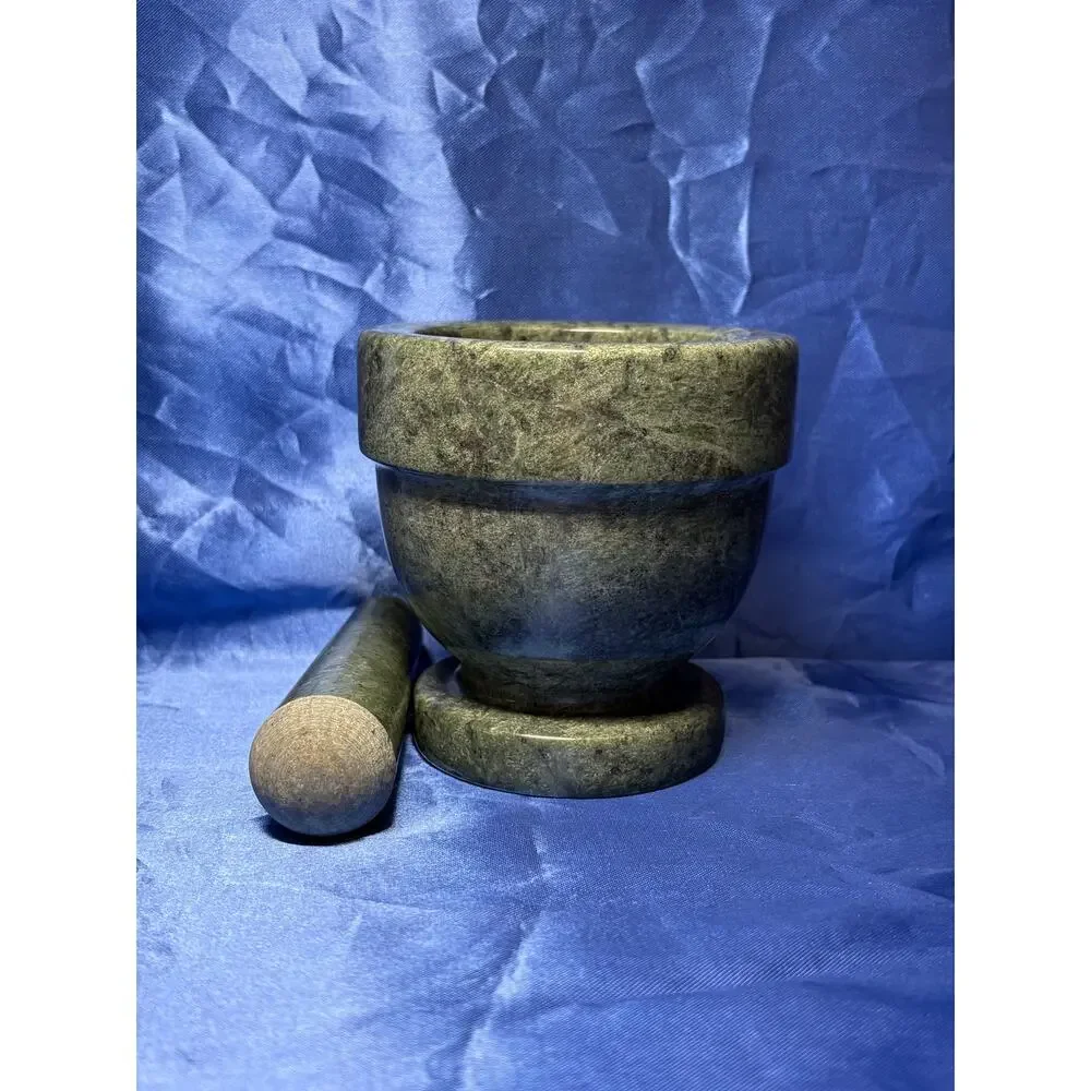 Heavy Green Marble Mortar and Pestle Grinder